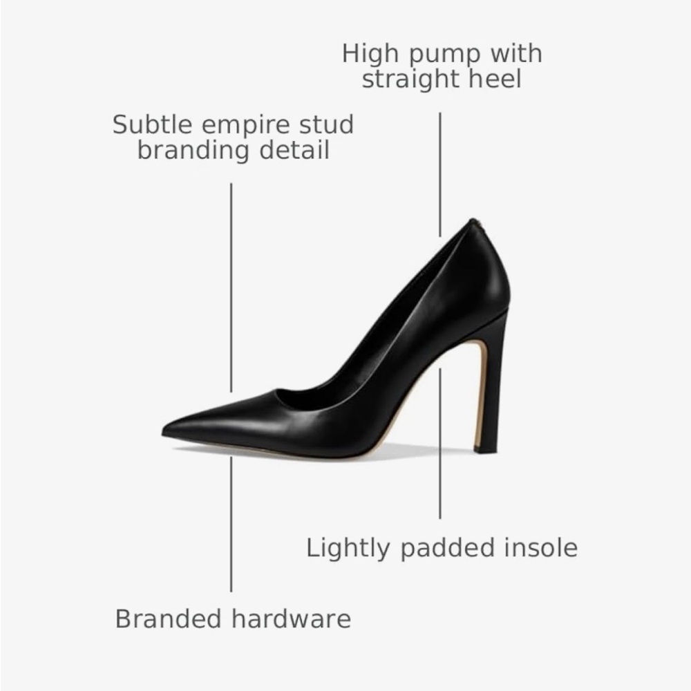 Michael Kors Leather Amara Pump - Black 7.5 NIB - Picture 4 of 7